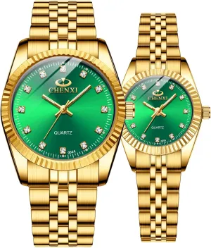 MASTOP Couple Watches Swiss Brand Golden Watch Men Women Stainless Steel Waterproof Quartz Watch…