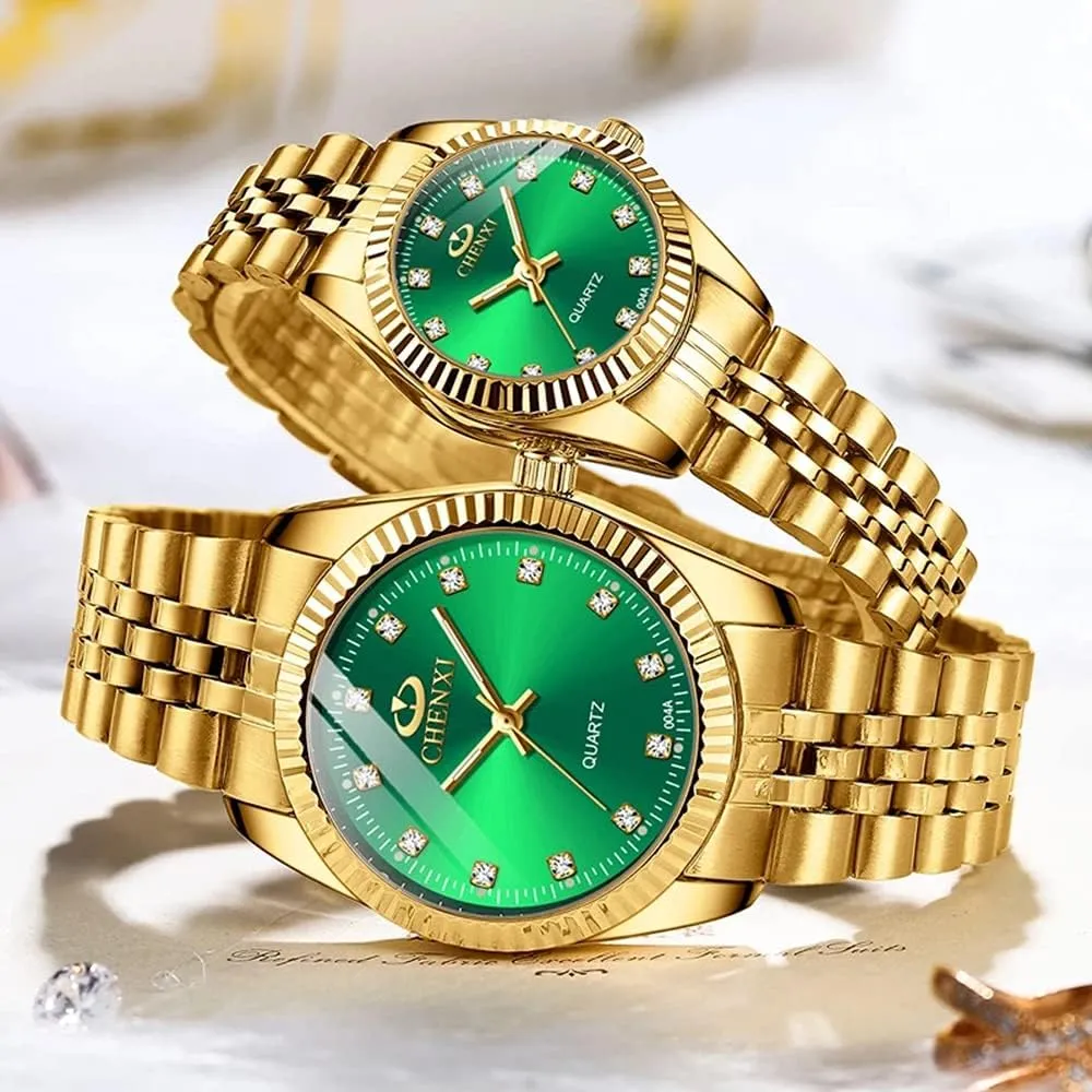 MASTOP Couple Watches Swiss Brand Golden Watch Men Women Stainless Steel Waterproof Quartz Watch…