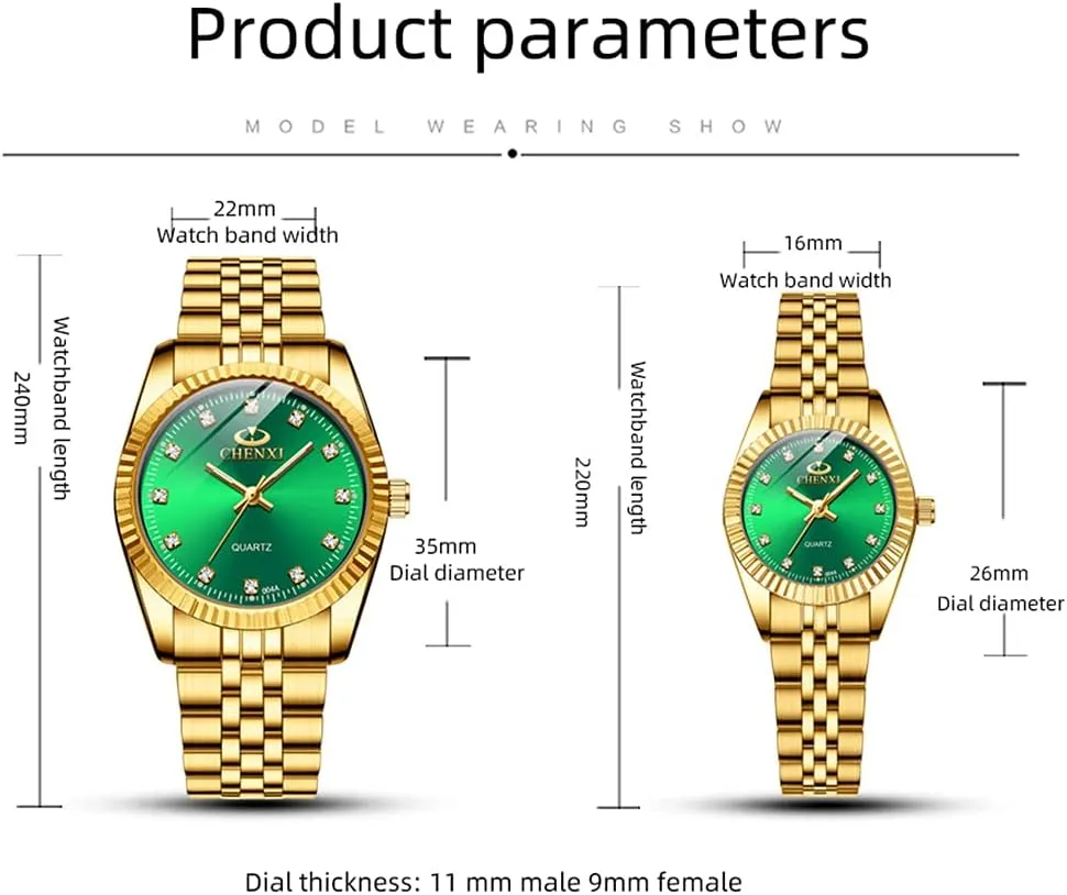 MASTOP Couple Watches Swiss Brand Golden Watch Men Women Stainless Steel Waterproof Quartz Watch…
