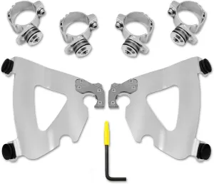Memphis Shades Trigger-Lock Mounting Kit (Polished/Road Warrior Fairing) for 95-05 Harley FXD