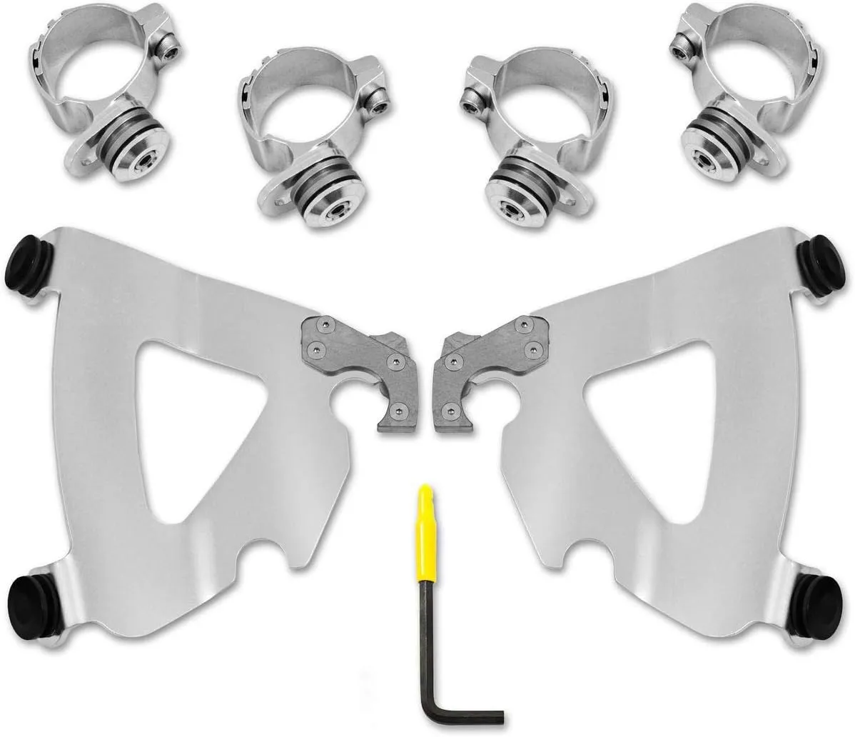 Memphis Shades Trigger-Lock Mounting Kit (Polished/Road Warrior Fairing) for 95-05 Harley FXD