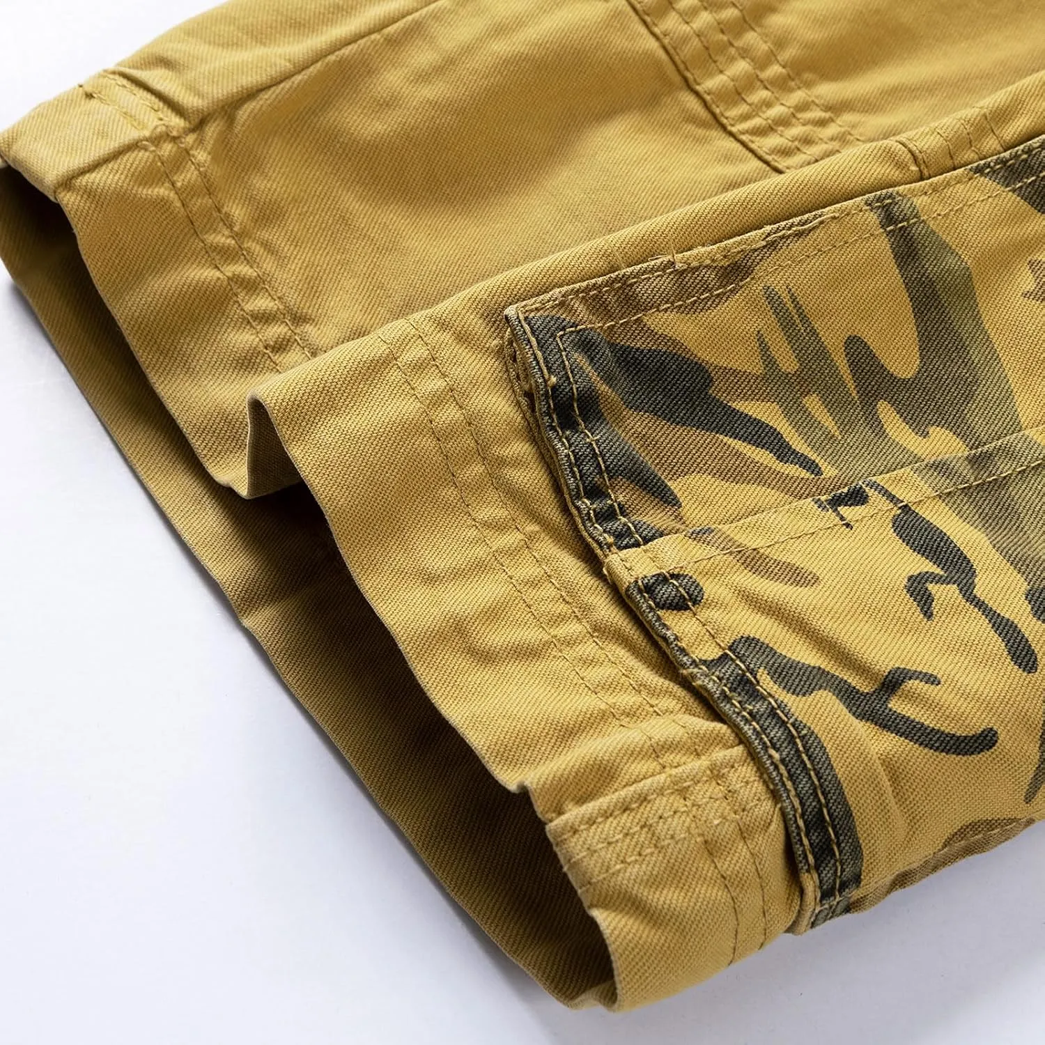 Men's Camo Cargo Shorts Relaxed Fit Multi-Pocket Outdoor Camouflage Cargo Shorts Cotton Belt not Included