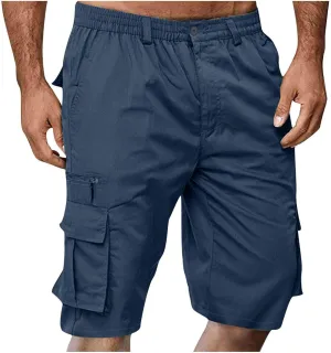 Men's Cargo Shorts Multi Pocket Outdoor Adventure Casual Elastic Waistband Breathable Summer Travel Shorts