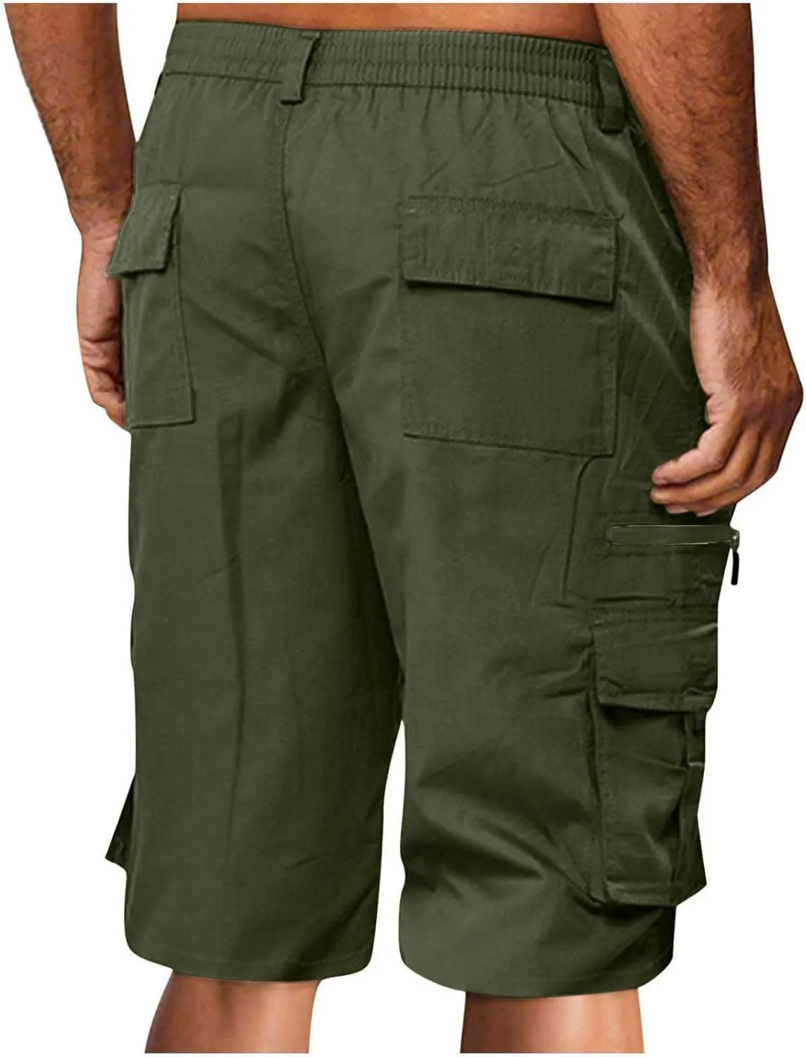 Men's Cargo Shorts Multi Pocket Outdoor Adventure Casual Elastic Waistband Breathable Summer Travel Shorts