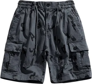 Mens Cargo Shorts Multi Pocket Relaxed Fit Work Shorts Camo Lightweight Hiking Shorts for Camping Hiking