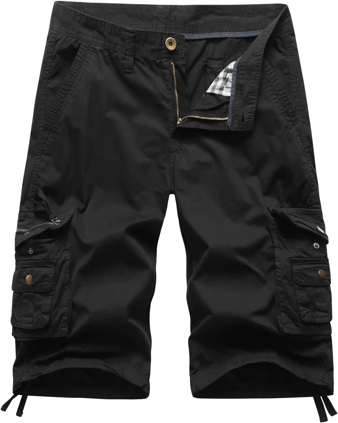 Mens Cargo Shorts Twill Cotton Multi Pocket Relaxed Fit Below Knee Camo Cargo Shorts for Men