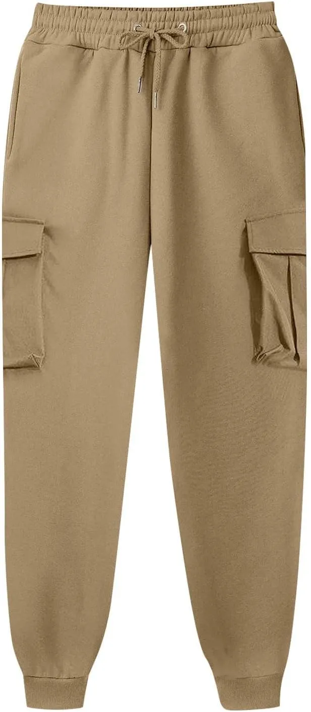 Mens Cargo Sweatpants Relaxed Tooling Multi-pocket Men's Color Men's pants Hiking Sweatpants Casual Athletic Jogger