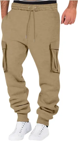 Mens Cargo Sweatpants Relaxed Tooling Multi-pocket Men's Color Men's pants Hiking Sweatpants Casual Athletic Jogger