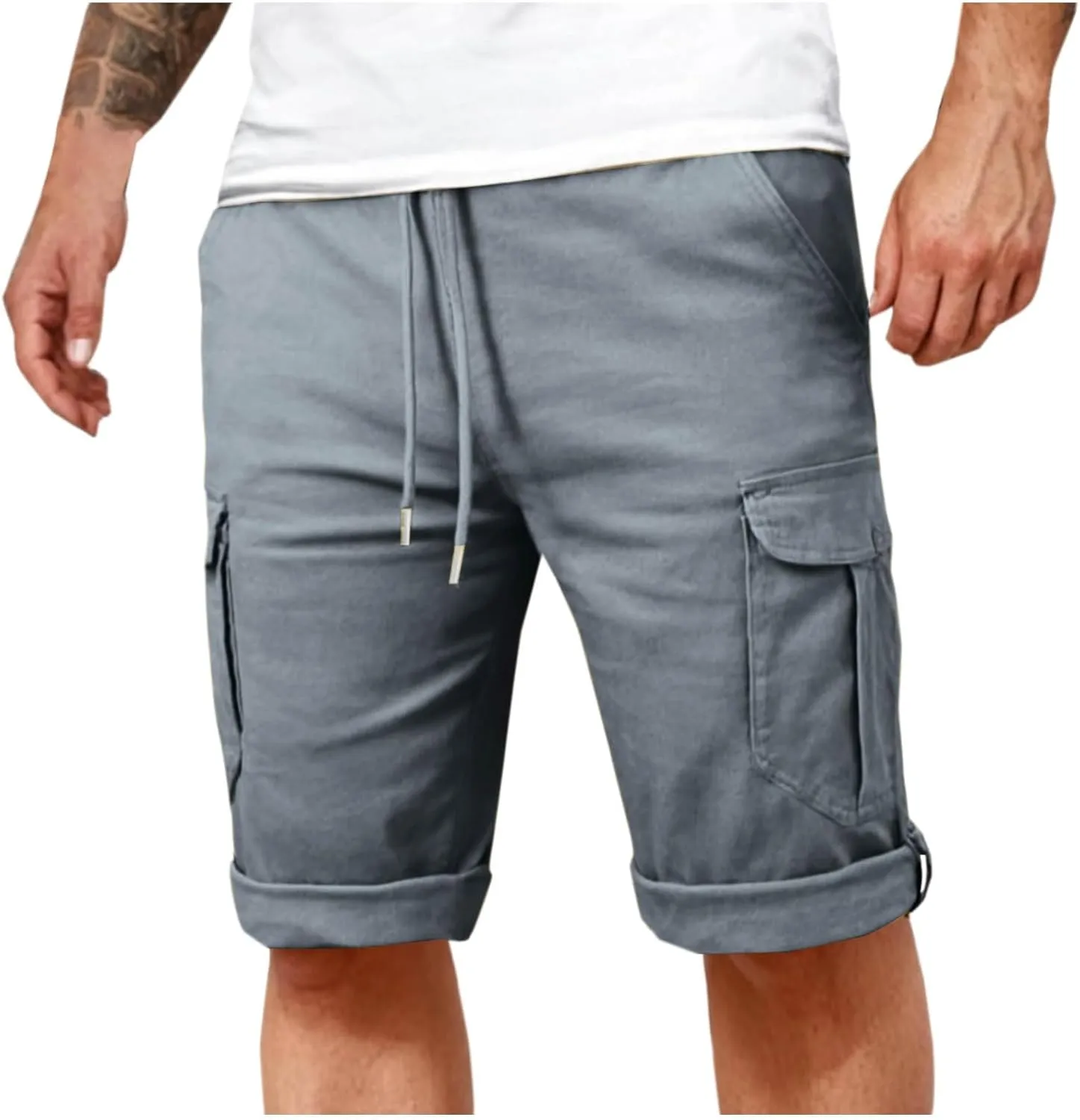 Men's Cargo Work Shorts - Rugged Multi-Pocket Bermuda Shorts Gym Activewear Utility Design for Outdoor & Casual Wear