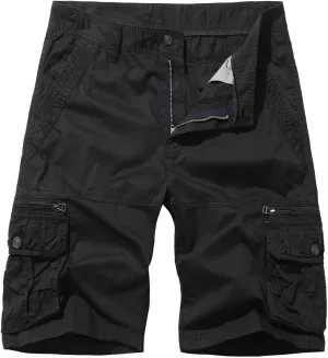 Mens Casual Shorts 7 Inch Inseam Stretch Multi Pocket Cargo Shorts Regular Fit Hiking Athletic Shorts Trendy Clothes