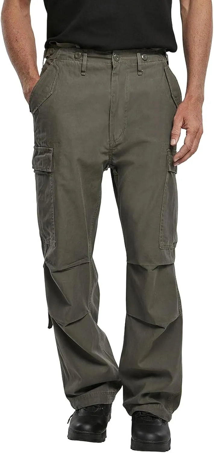 Men's Cotton Loose-fit Vintage Washed Look Multi Pocket Casual Cargo