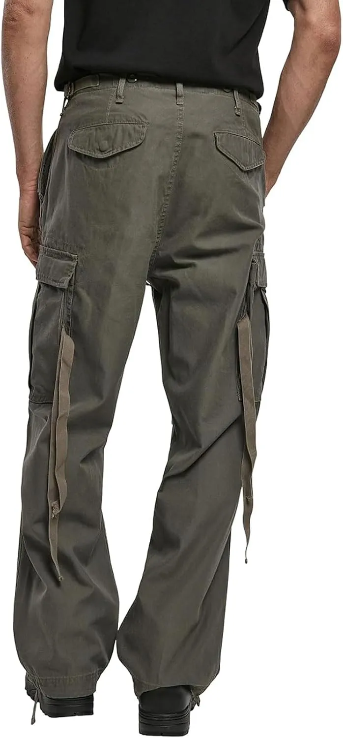 Men's Cotton Loose-fit Vintage Washed Look Multi Pocket Casual Cargo