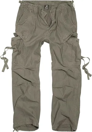 Men's Cotton Loose-fit Vintage Washed Look Multi Pocket Casual Cargo