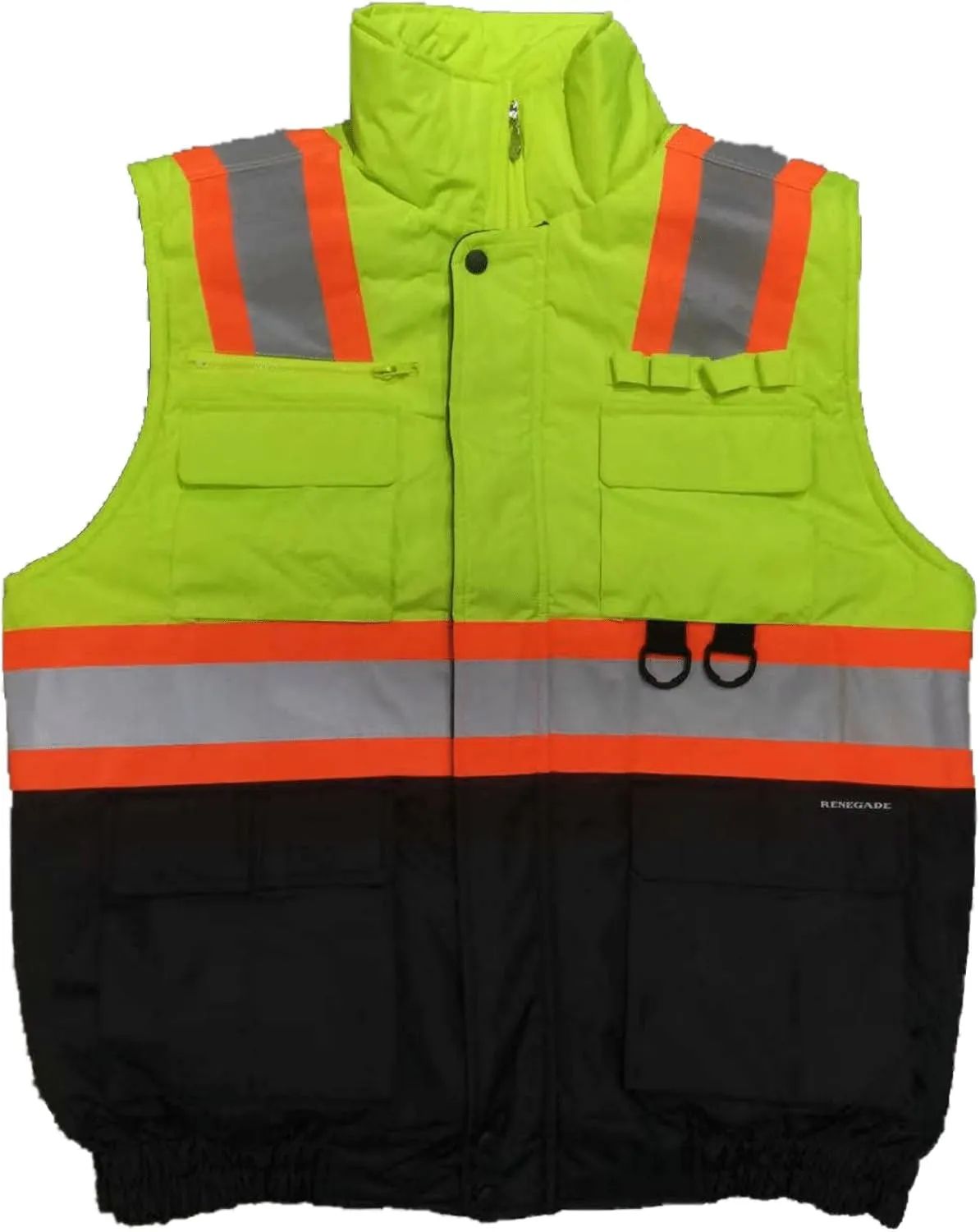 Men’s High Viz Class 3 Medium Weight Padded Multi-Pocket Poplin Vest