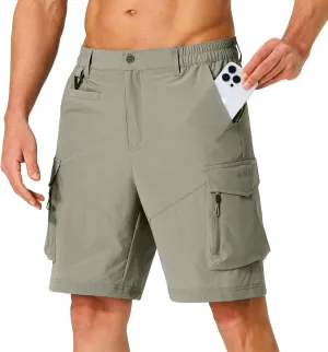 Men's Hiking Cargo Shorts Quick Dry Lightweight Travel Shorts with Multi Pockets for Fishing Camping Golf