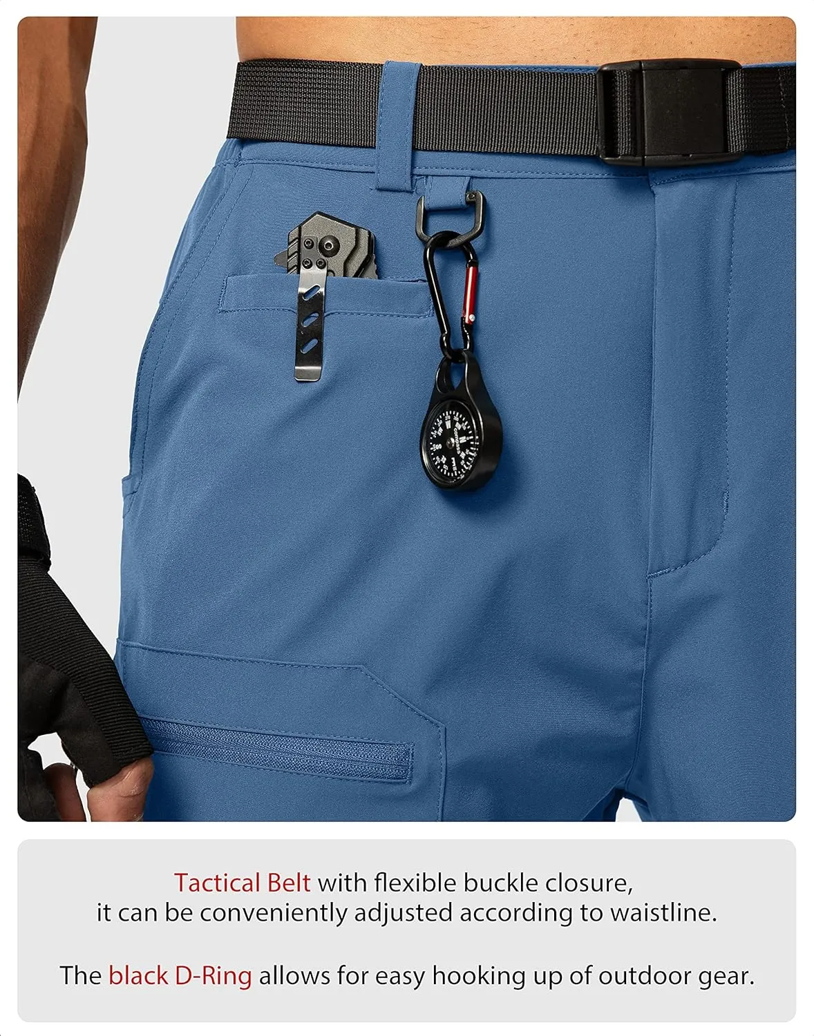 Men's Hiking Cargo Shorts Stretch Quick Dry Outdoor Tactical Shorts for Men with Multi Pocket for Fishing Casual