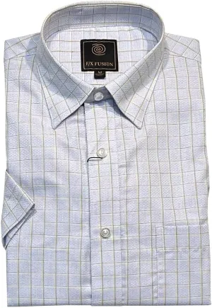 Men's Short Sleeve Textured Multi Check Sport Shirt