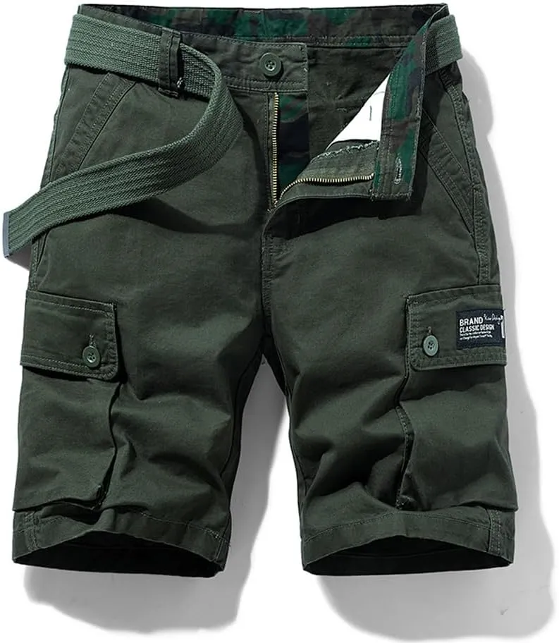Men's Slim Fit Military Cargo Shorts Summer Multi Pockets Cotton Work Shorts