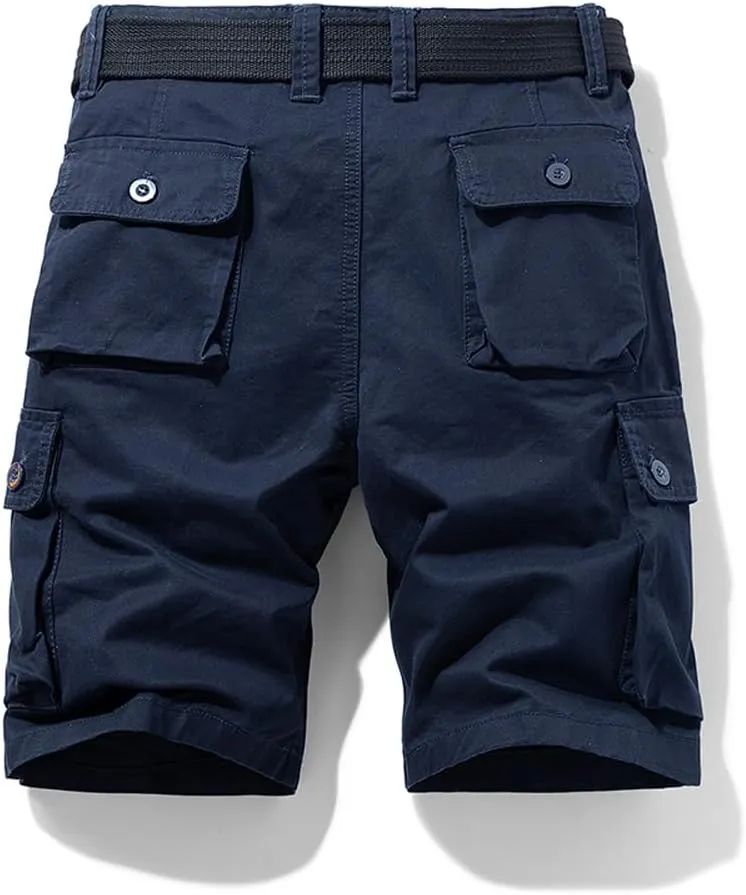 Men's Slim Fit Military Cargo Shorts Summer Multi Pockets Cotton Work Shorts
