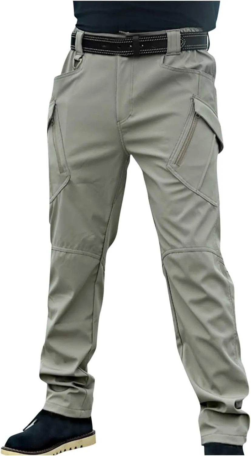 Men's Tactical Cargo Pants Water Resistant Hiking Relaxed Fit Pants Combat Active Cargo Work Pants with Multi Pocket