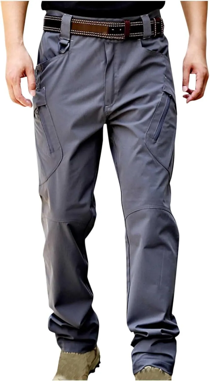 Men's Tactical Cargo Pants Water Resistant Hiking Relaxed Fit Pants Combat Active Cargo Work Pants with Multi Pocket