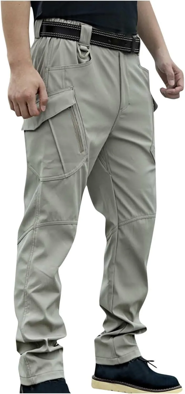 Men's Tactical Cargo Pants Water Resistant Hiking Relaxed Fit Pants Combat Active Cargo Work Pants with Multi Pocket