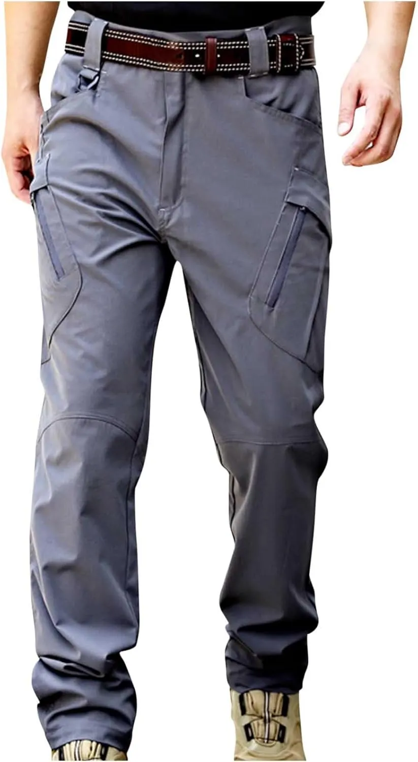 Men's Tactical Cargo Pants Water Resistant Hiking Relaxed Fit Pants Combat Active Cargo Work Pants with Multi Pocket