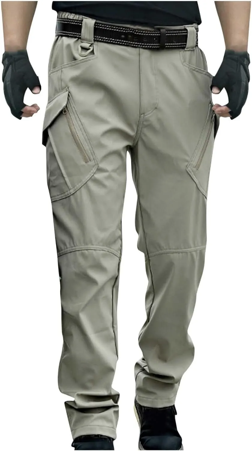 Men's Tactical Cargo Pants Water Resistant Hiking Relaxed Fit Pants Combat Active Cargo Work Pants with Multi Pocket