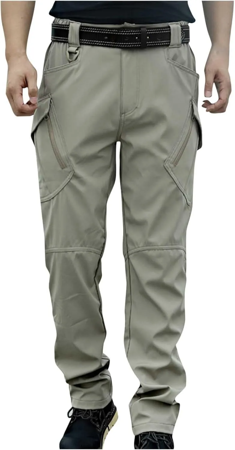 Men's Tactical Cargo Pants Water Resistant Hiking Relaxed Fit Pants Combat Active Cargo Work Pants with Multi Pocket