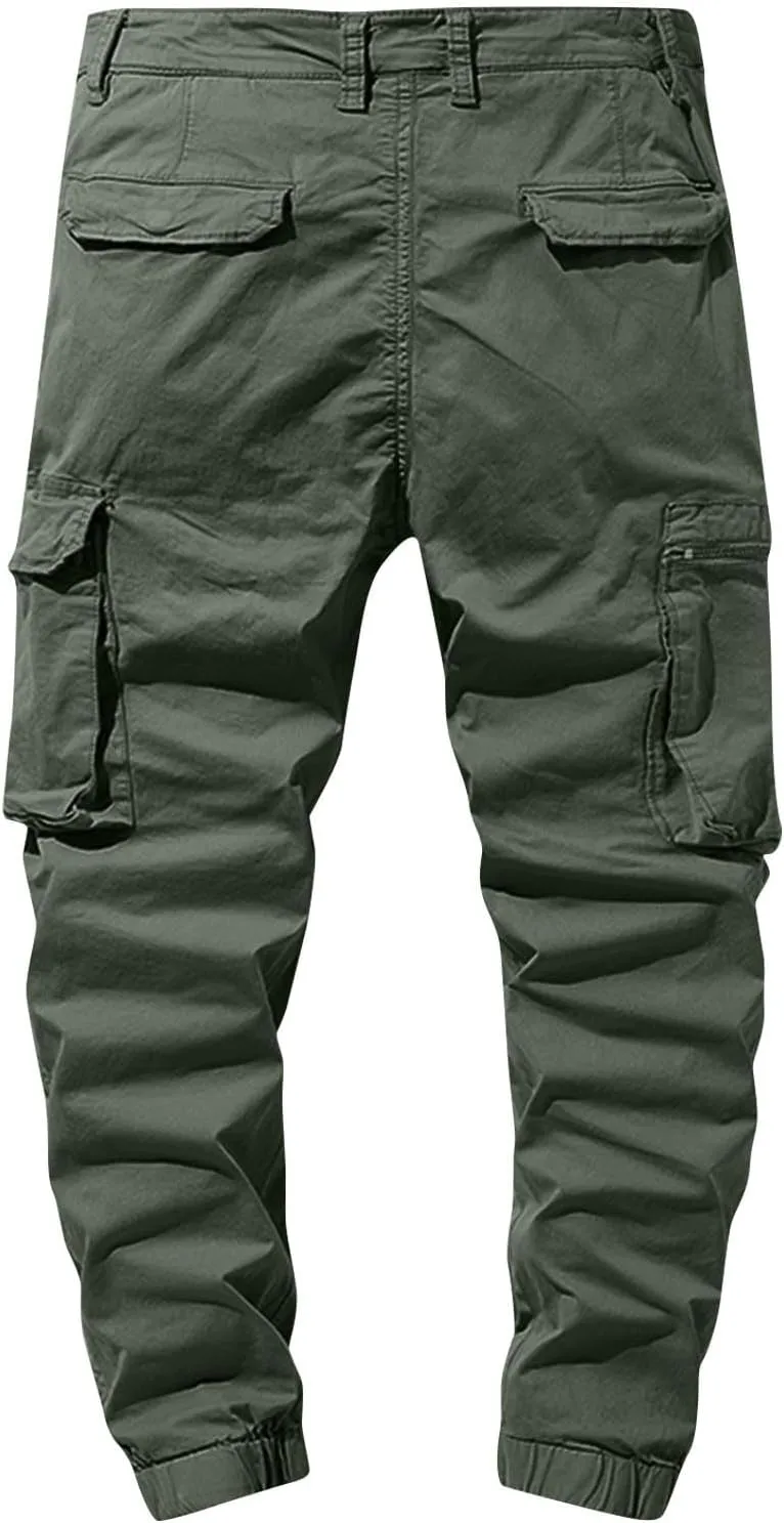 Men's Tactical Pants Waterproof Cargo Hiking Work Pants for Men Outdoor Active Construction Pants with Multi Pocket