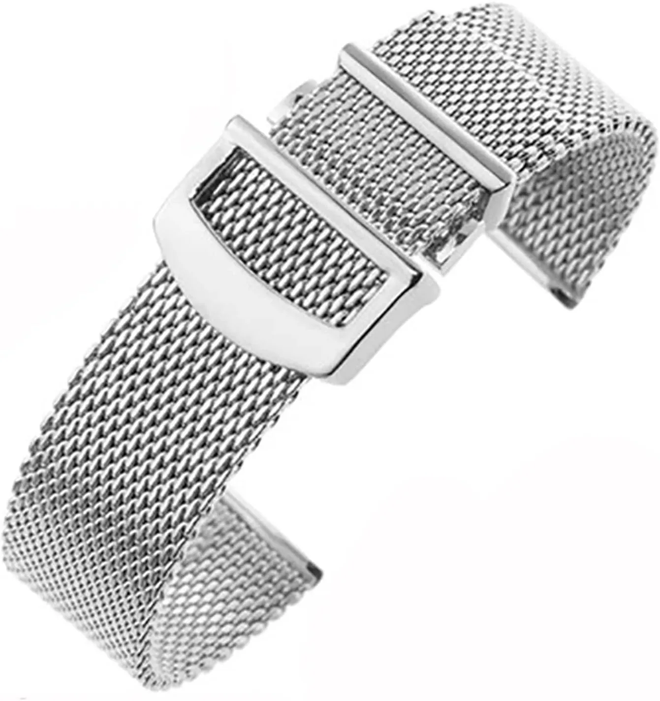 Mesh Stainless Steel Watch Strap 20 22mm Bracelet Metal Quick Release Adjustable Folding Buckle Men Women Band