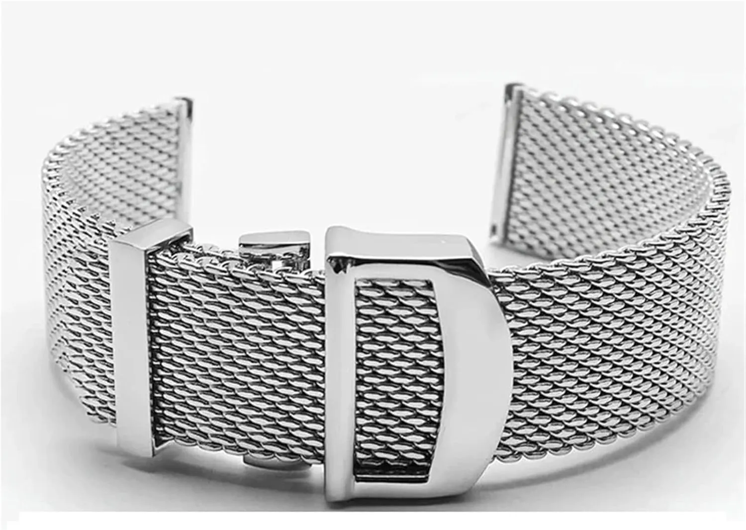 Mesh Stainless Steel Watch Strap 20 22mm Bracelet Metal Quick Release Adjustable Folding Buckle Men Women Band