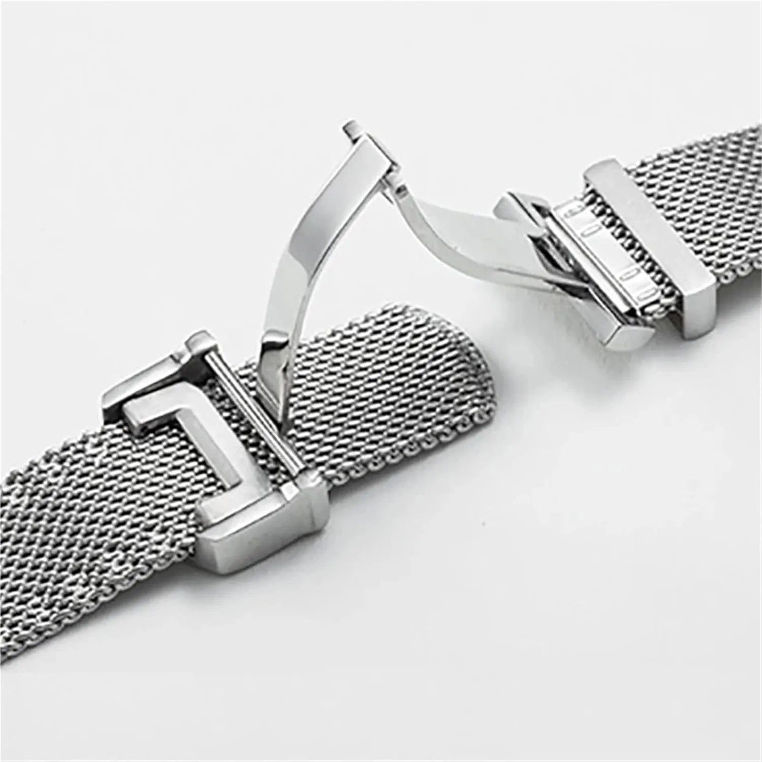 Mesh Stainless Steel Watch Strap 20 22mm Bracelet Metal Quick Release Adjustable Folding Buckle Men Women Band
