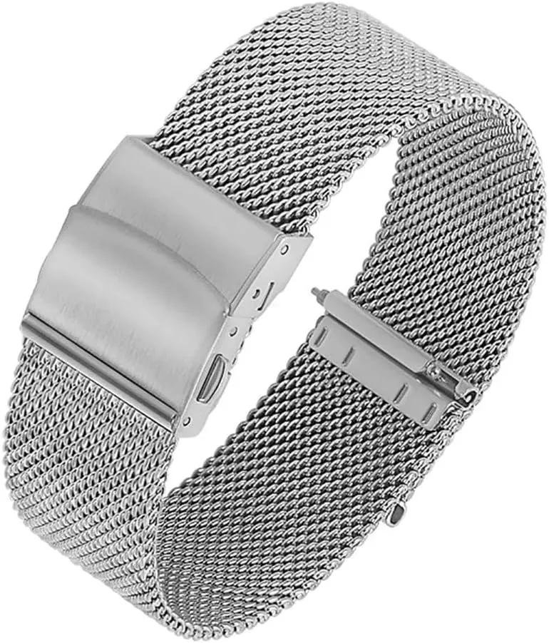 Mesh Stainless Steel Watch Strap Metal Quick Release Men Women Band Universal Wristband