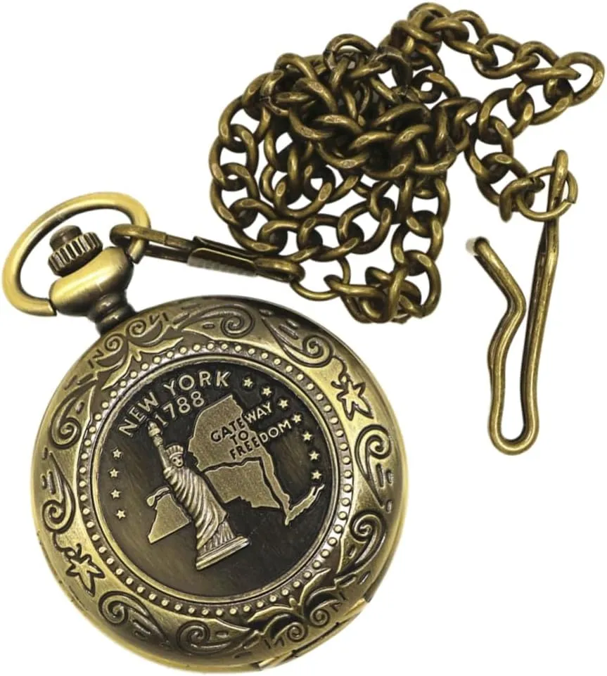 Metal Compass Pocket Watch Vintage Style Hiking Compass with Chain Outdoor Navigation Tool