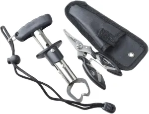 Mikinona 1Set Stainless Steel Mini Fishing Gripper Type Fish Lip Gripper with Manual Scale Non Slip Grip Holder and Safety Rope Essential Angling Equipment for Fishing Enthusiasts
