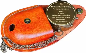 Military Compass for Hiking and Survival- Waterproof Brass Nautical Pocket Compass with Leather,Case & Chain for Camping Hunting Climbing Exploring Geology Outdoor Activities (148)