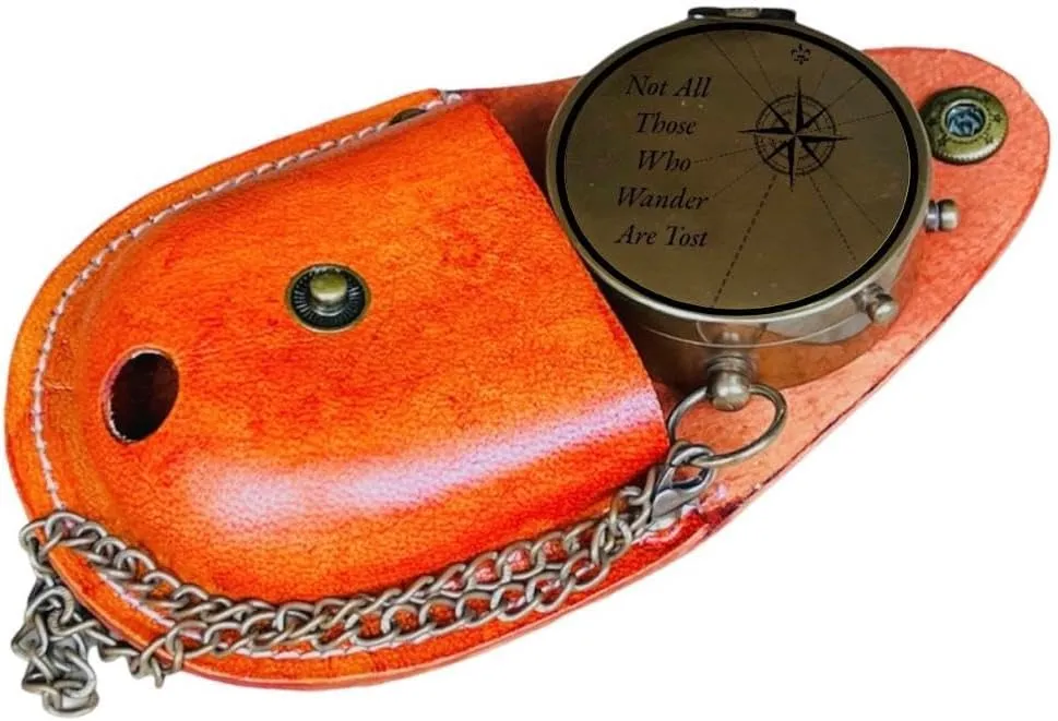 Military Compass Stylish Brass Compass for Navigational Prowess – Antique Aesthetics Combined with Modern Precision – Essential Gear for Outdoor Enthusiast