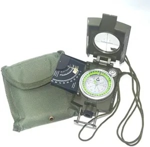 Military Sighting Compass,Compass for Hiking,Waterproof Compasses,Survival Emergency Luminous Sighting Compass, Professional Pocket Compass with Carrying Bag(Green)