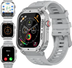 Military Smart Watch with GPS and Map(Answer/Make Call), Smartwatches with Health Monitor, Compass/Altitude/Air Pressure,100  Sport Modes, Fitness Tracker for Android/iPhone (with GPS Map, Gray)