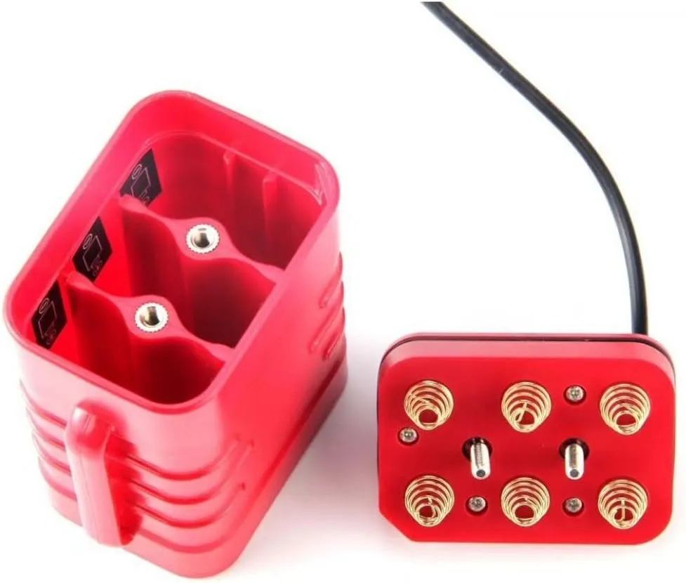 MINCHEN Bike Light Batteries Pack Case, Waterproof Case for 6 x 18650, 8.4V Rechargeable Cycling Safety Battery Pack Case House Cover with DC and USB Interface for Cycling Bike Light Headlamp(Red)
