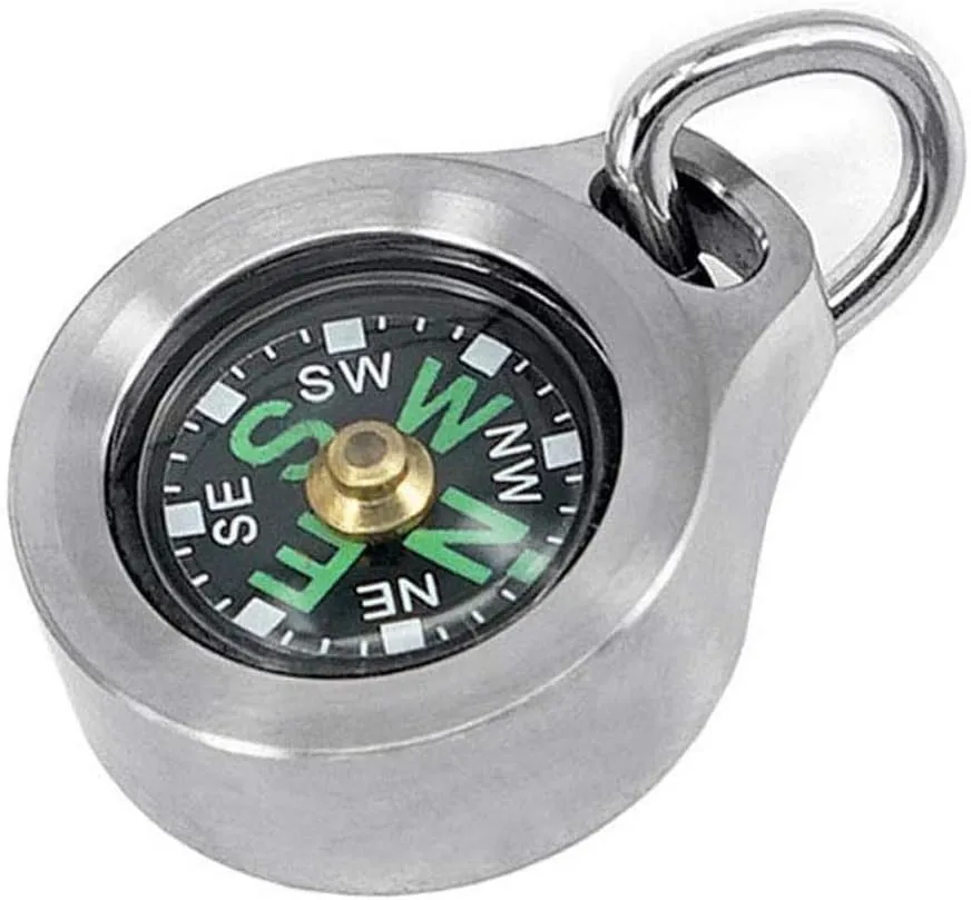 Mini Compass Luminous Design Outdoor Navigation Compass Tools for Camping Hiking and Other Outdoor Activities Durable (Gold) (Silver)