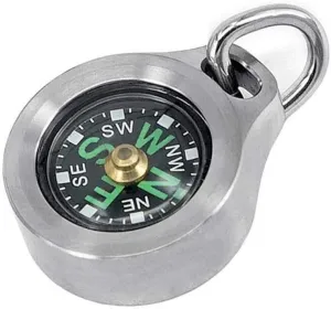 Mini Compass with Luminous Design – Waterproof, Shockproof, Outdoor Navigation Tool for Camping, Hiking, and Adventure Activities (White-Fruit Peach)