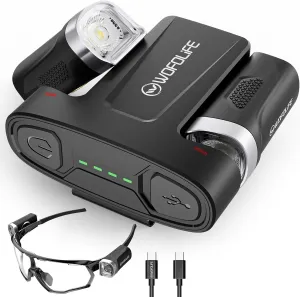 Mini Flashlight for Glasses, Rechargeable Headlamp Reading Book Light with 42.5H Runtime, 4 Modes, Portable Bright Waterproof Pocket Light for Reading, Repairing, Crafting, Knitting, Hiking