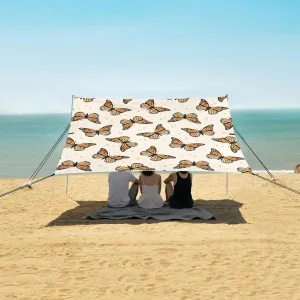 Monarch Butterflies Beach Canopy Tent Anti-UV & Wind Resistant, Camping Sun Shelter Easy Setup Portable,Outdoor Shade Tents with Sandbags,Sand Shovels,Ground Pegs & Stability Poles