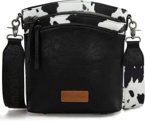 Montana West Multi Zip Pocket Large Crossbody Bag With Guitar Strap