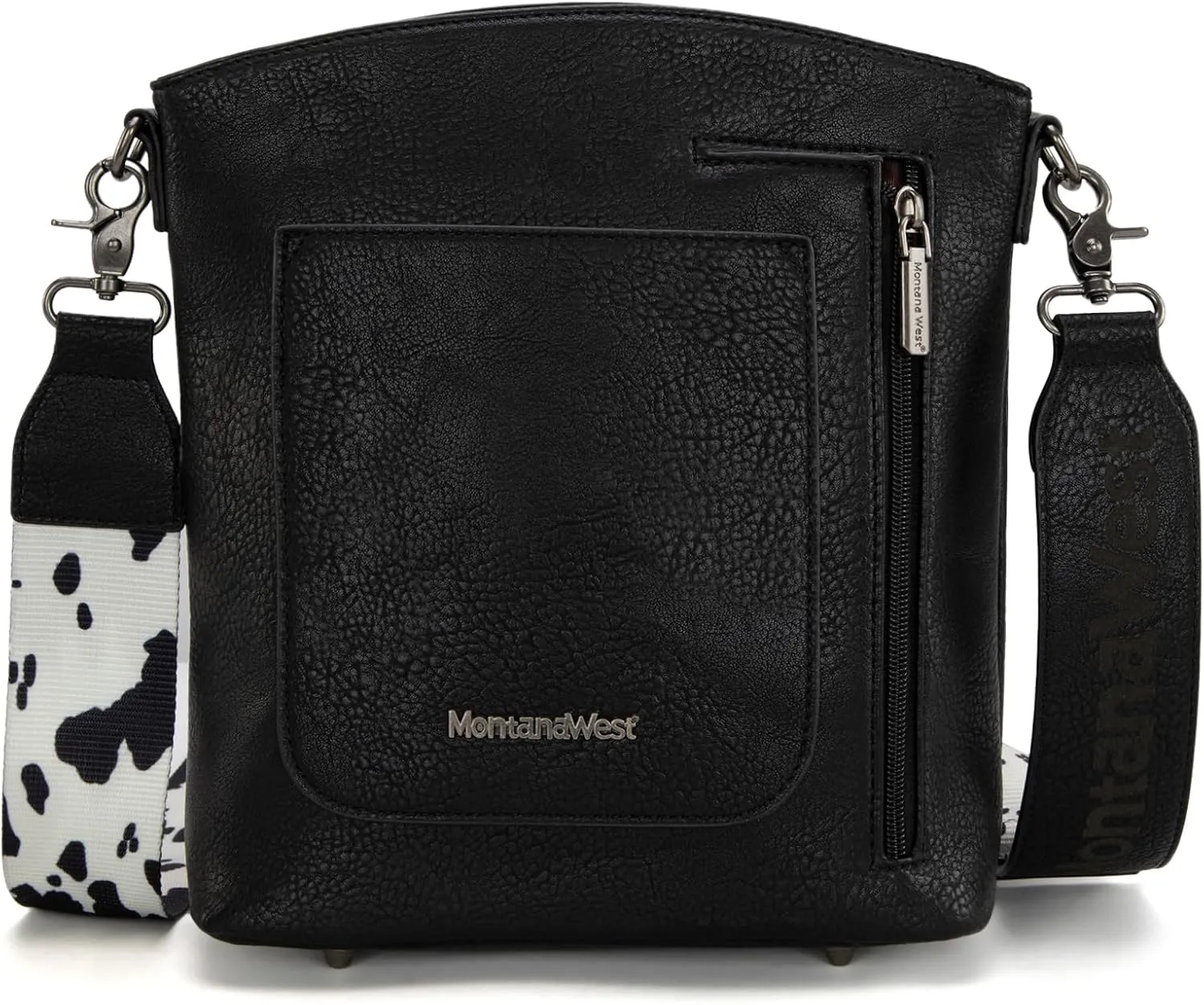 Montana West Multi Zip Pocket Large Crossbody Bag With Guitar Strap