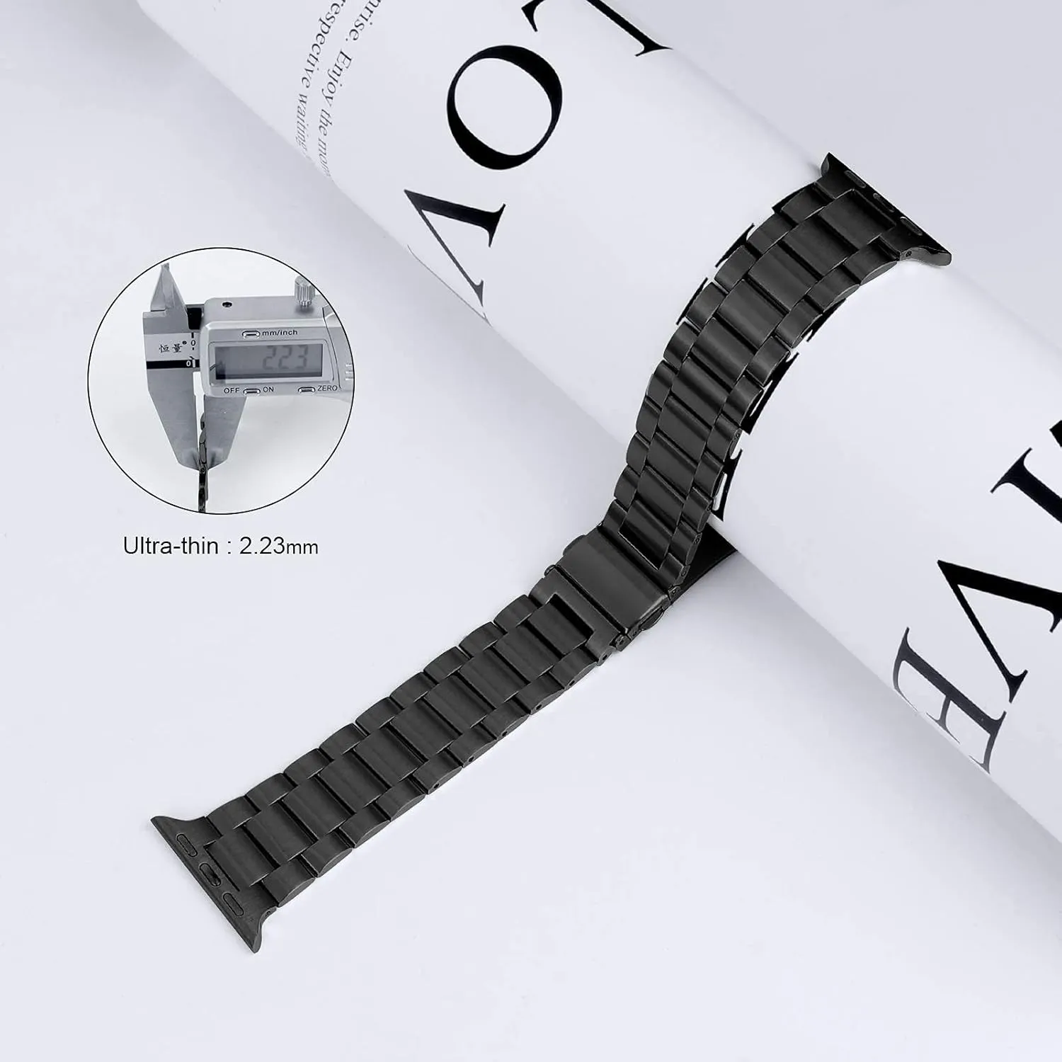 Moran Compatible with Apple Watch Band 38mm 40mm 41mm 42mm 44mm 45mm Stainless Steel Metal Wristband Adjustable Replacement Strap for iWatch Series 7 6 5 4 3 2 1 SE Men Women