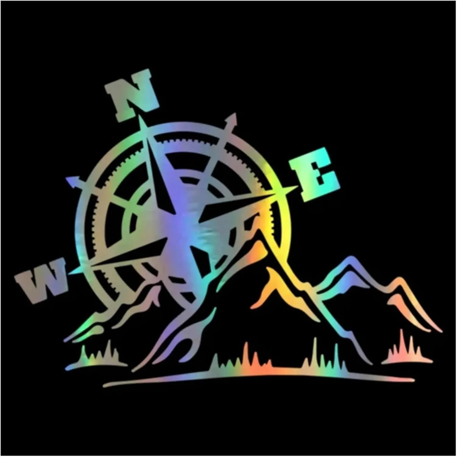 Motorcycle Sticker Jungle Adventure Compass 4x4 Offroad Mountain Car Stickers Moto Auto Decal Funny Car Stickers(Black,40X29.5CM)
