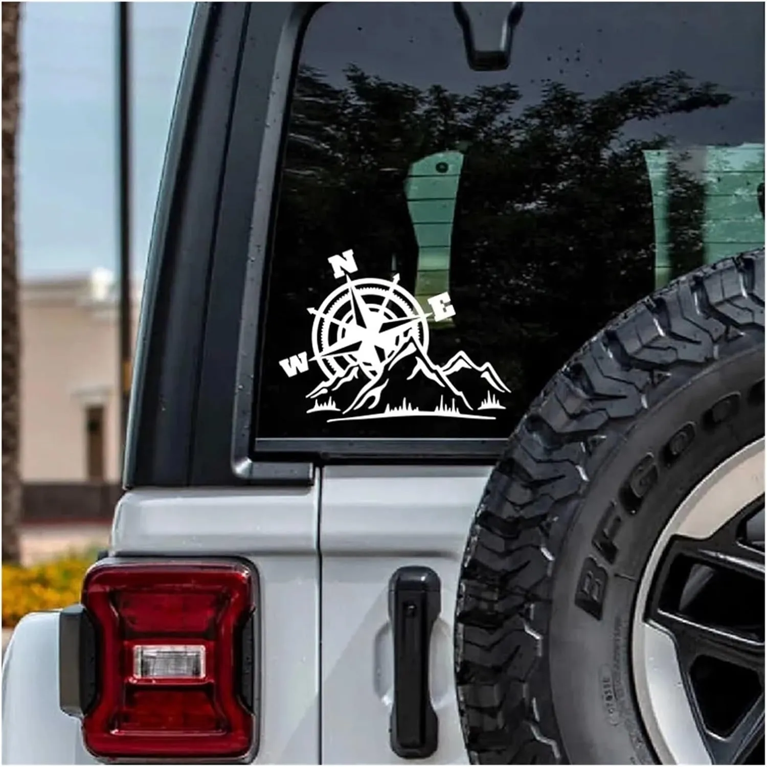Motorcycle Sticker Jungle Adventure Compass 4x4 Offroad Mountain Car Stickers Moto Auto Decal Funny Car Stickers(Black,40X29.5CM)